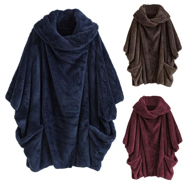 

women's hoodies & sweatshirts women autumn winter plush warm fluffy double pullover loose soft thick hoodie for teens jackets, Black