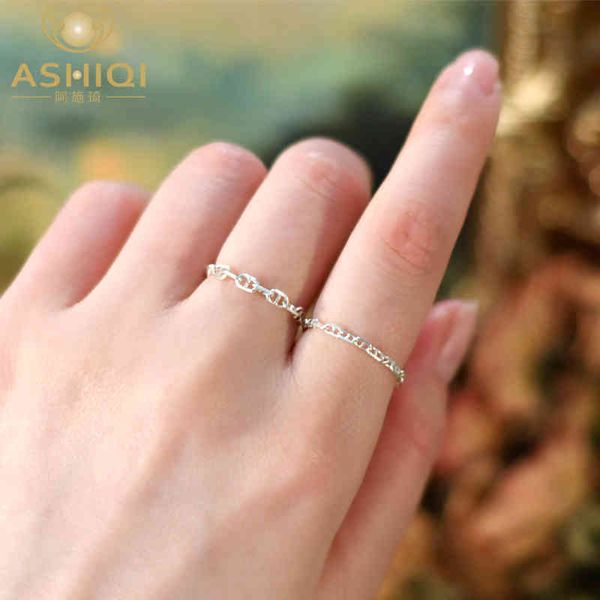 

band ashiqi genuine 925 sterling silver chain rings for women party jewelry trendy