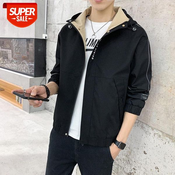 

small work clothes jacket coat male stand-up collar fashion outerwear students #ov77, Black;brown