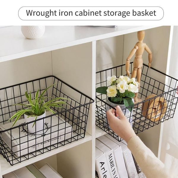 

iron storage basket sundries desk organizer for bathroom kitchen container baskets