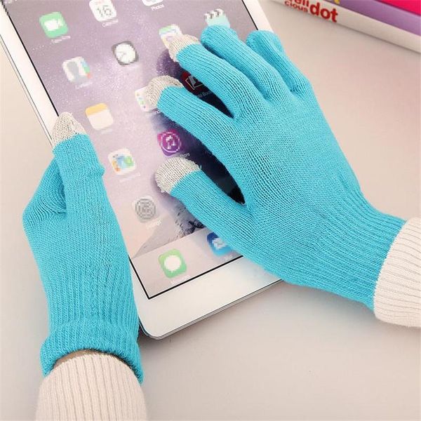 

fingerless gloves doreenbow women men knitted warm wool fashion full finger twist winter touch screen black gray red blue, 1 pair, Blue;gray