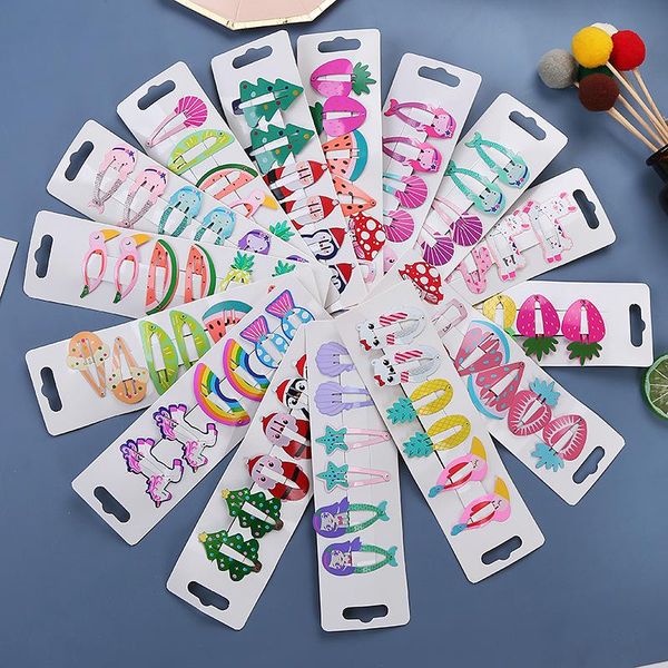 

6pcs/set metal mini hair clip cute shape bb clips girls hairpins kids headwear children accessories pins for, Slivery;white