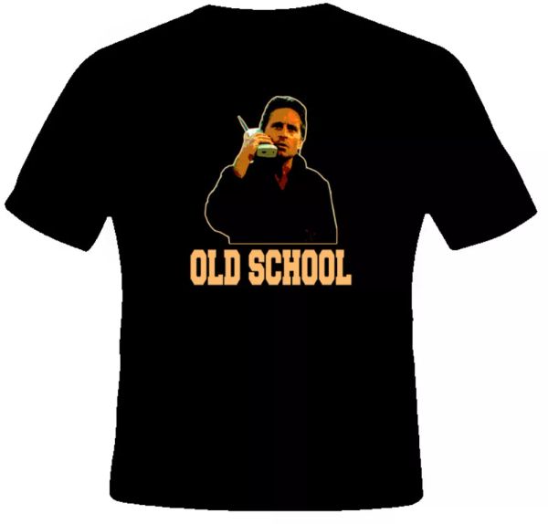 

michael douglas gecko wall street old school t shirt, White;black