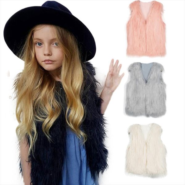 

furry fur vest winter warm kids faux, Camo