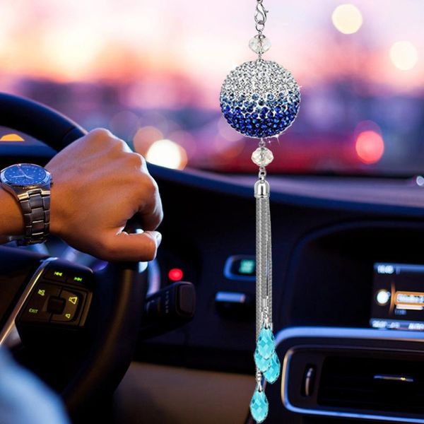 

interior decorations car rearview mirror pendant alloy metal boutique decoration diamond mounted crystal