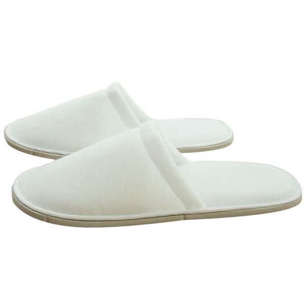 

5/10/20 pair disposable slippers spa el guest open toe towel indoor, Black