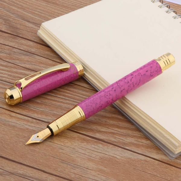 

metal pen stylish office red green marble classic student fountain pens