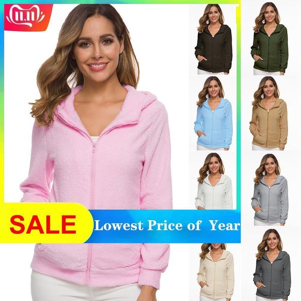 

autumn winter fleece oversized womens sweater 5xl hooded warm zipper cardigan coat pull femme, White;black