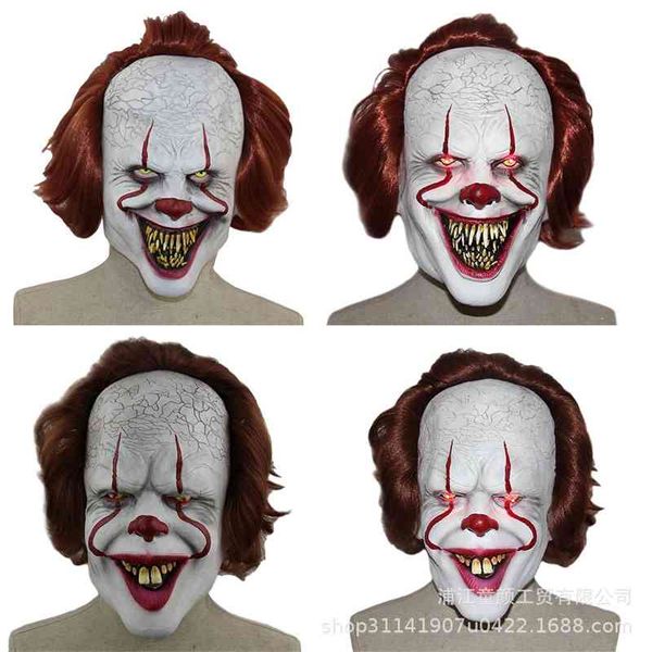 

film with 2 latex led luminous clown horror mask