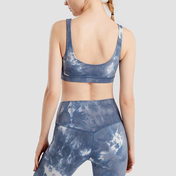 

heyyoga buttery soft padded training fitness sport bras women tie dye naked feel workout yoga bra dance brassiere running jerseys, Black;blue
