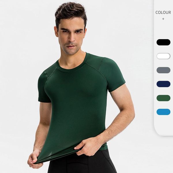 

running jerseys men's fitness short sleeve shirt training sportswear high-elastic wicking quick-drying t-shirt, Black;blue