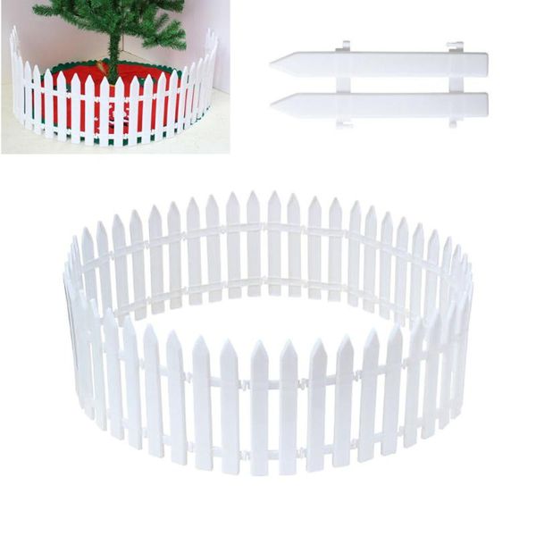 

party decoration 50pcs christmas tree fence white plastic garden home guardrail surround xmas decorative