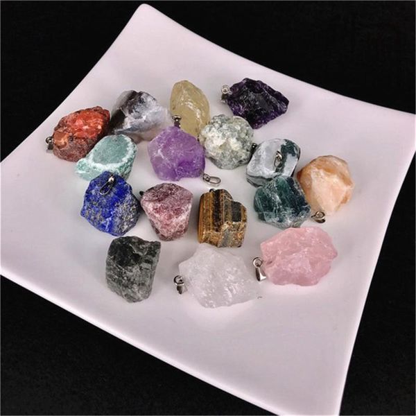 

natural irregular rainbow crystal quartz stone pendant necklace jewelry decorative objects & figurines