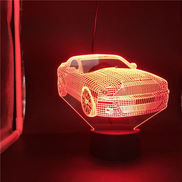 

usb 3d illusion night lamp light bluetooth base cool sports car color changing atmophere led nightlight kids child bedroom gift