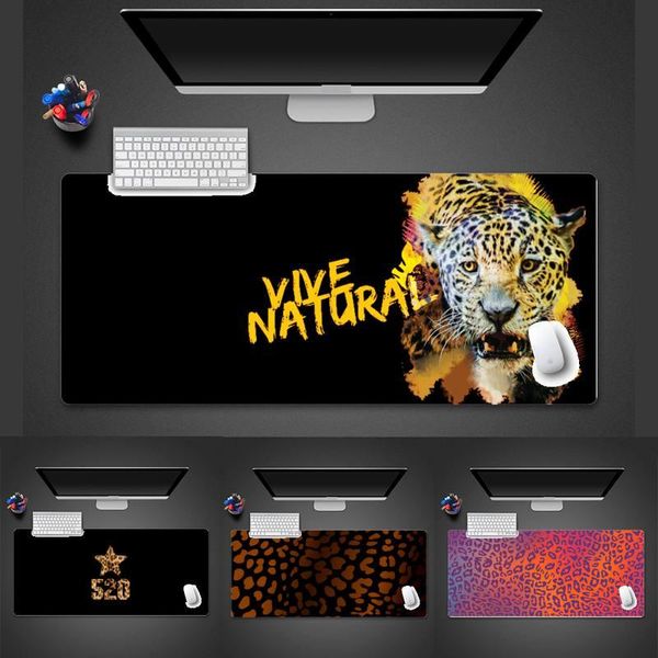 

mouse pads & wrist rests luxury fashion leopard design art silicone large desk table protect game office work mat pad x xl non-slip lapc