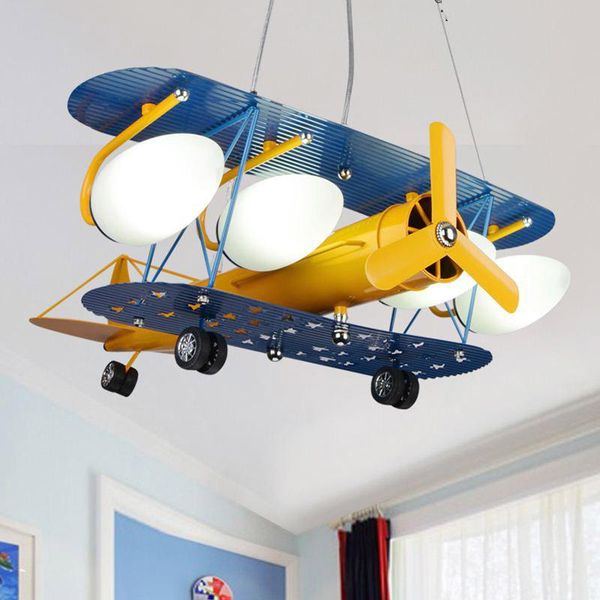 

ceiling lights children's room lamps cartoon bedroom kindergarten creative personality eye protection aircraft chandelier lb90135