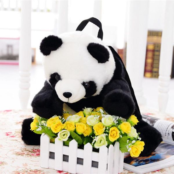 

outdoor bags 2021 fashion children backpack plush panda school bag zipper large capacity lovely women's shoulder