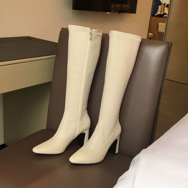 

women long boot genuine leather winter women shoes fashion female club knee boot ladies footwear size 35-39, Black