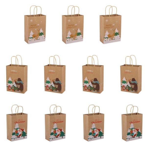 

christmas decorations 24pcs kraft paper gift bag tote delicate candy packaging