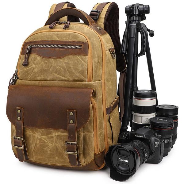 

backpack batik canvas waterproof pography bag outdoor travel wear-resistant big camera po men women for nikon/canon/ sony