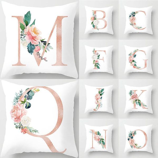 

letter pillow cover 45x45cm room english alphabet for home decorations 1pc flower pillowcase polyester case