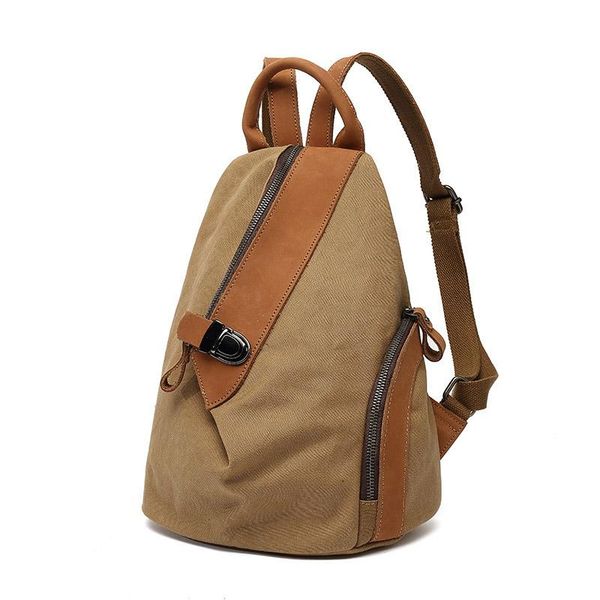

backpack vinatge canvas women leather travel bag backpacks girls stylish preppy daypack rucksack