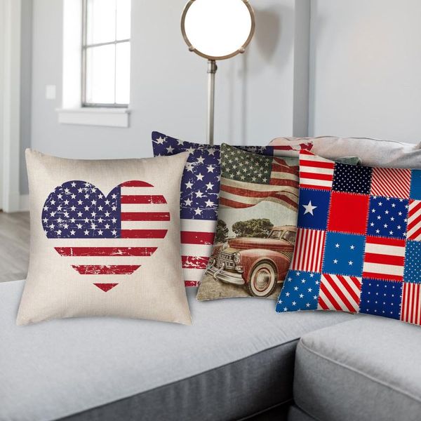 

american independence day creative pillow cushion cover linen pillowcase decoration high quality