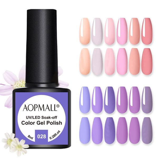 

nail gel 2021 summer autumn 8ml soak off uv colorful pink purple polish varnish for manicure, Red;pink