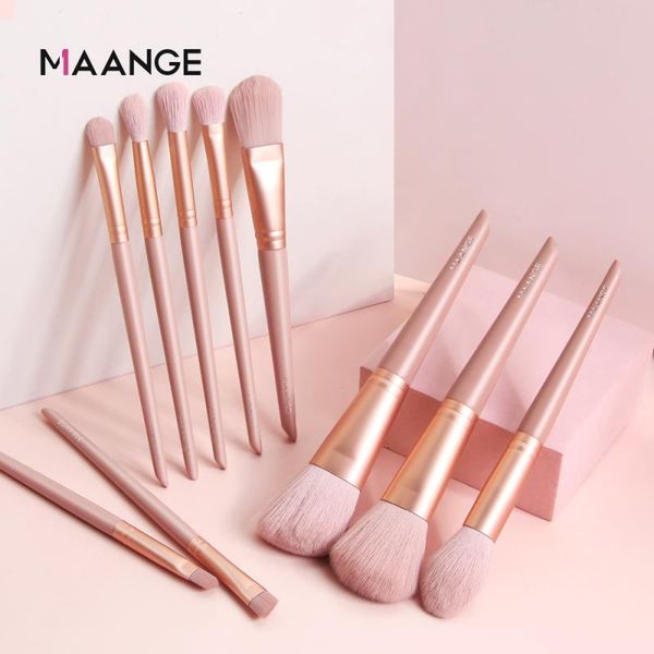 

makeup brushes 10pcs brush tool set wooden handle eye shadow blush loose powder high halo dyeing cosmetic beauty make up