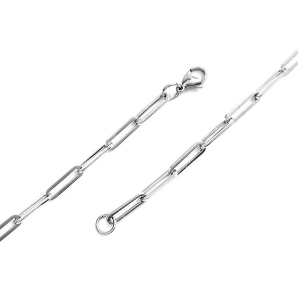 

chains fashion stainless steel link cable necklace gold silver color oval paperclip chain jewelry women men female