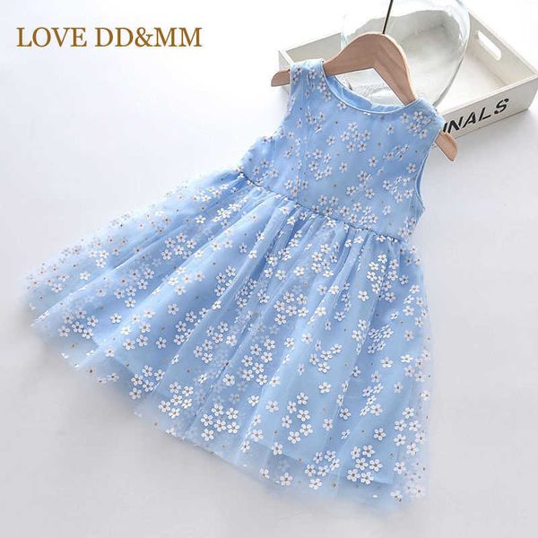 

love dd&mm girls dress summer kids flower print princess outfits party vestidos children casual clothes mesh dress 210715, Red;yellow