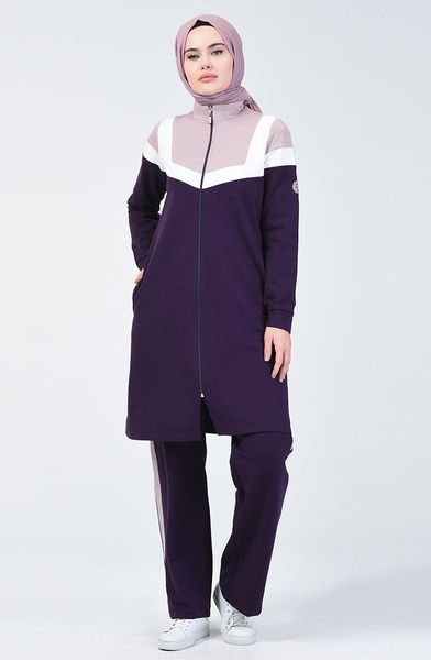 

ethnic clothing minahill purple sweatsuit 09047-03, Red