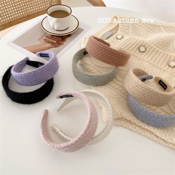 

NmJ gentle wool mo knitting wide side pin heads net red temperament hair bandheaddress headband pressed hair headdress girl, Silver