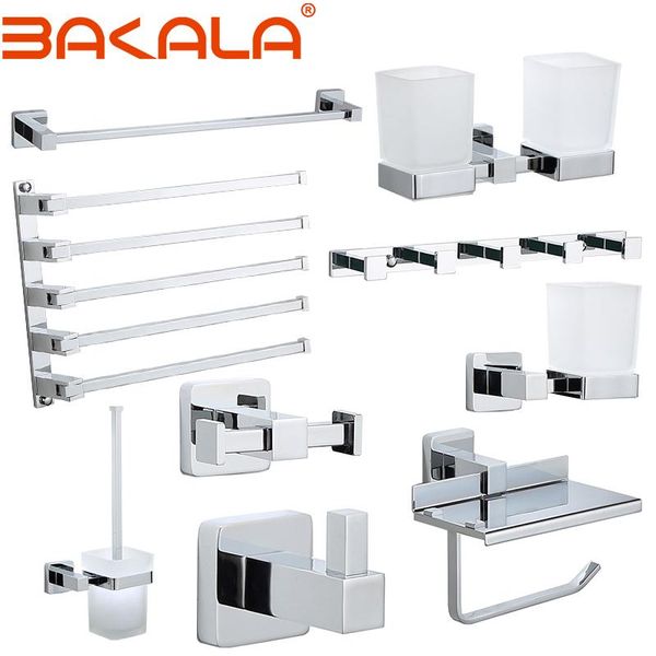

bath accessory set luxury square bathroom brass hardware sets towel rack paper holder toilet brush hook row activity bar