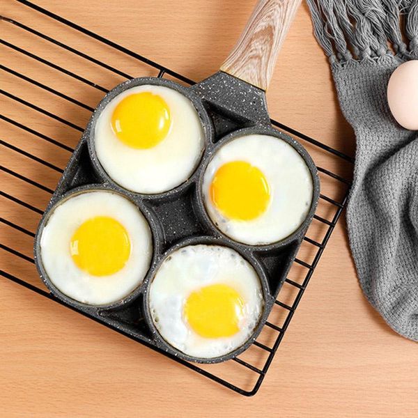 

pans 4 hole fried egg burger pan non stick pancake steak ham frying omelet breakfast maker kitchen maifan stone cookware