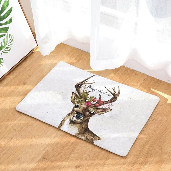 

cushion/decorative pillow elk printed doormats for entrance door anti-slip bathroom carpets bedroom floor mats absorbent kitchen area rug sh