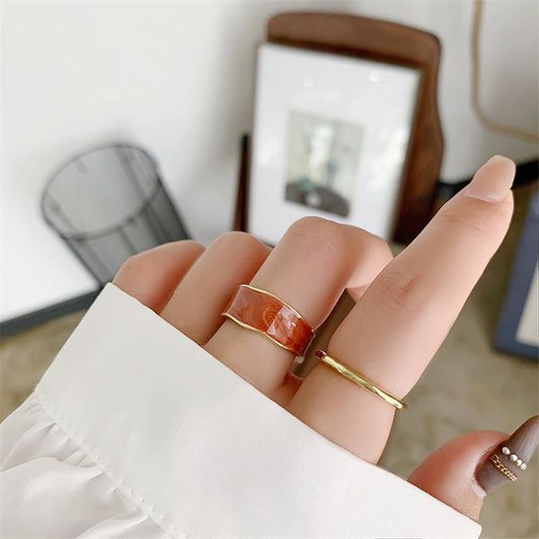 

punk fashion joker character combination of restoring ancient ways ring opening female drip geometric joint jewelry party cluster rings, Golden;silver