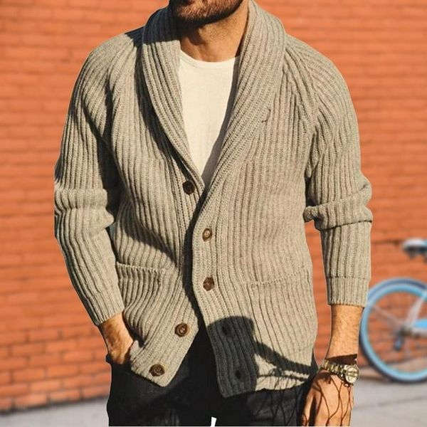 

men's sweaters europe and the united states winter sweater long-sleeved cardigan lapels bund cultivate one's morality type, White;black