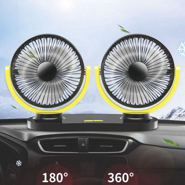 

electric fans 5v usb car fan 360Â° rotatable dual head 3 speeds adjustable dashboard auto summer mini