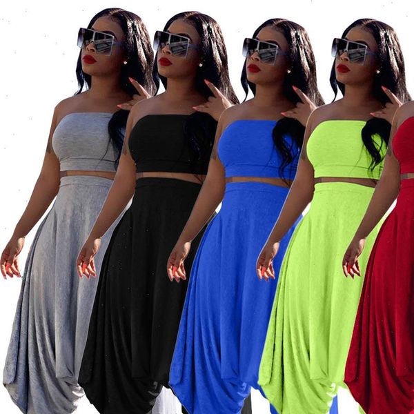 

autumn solid color womens tracksuits print strapless crop haren pants suit two piece set vintage party tracksuit, Gray