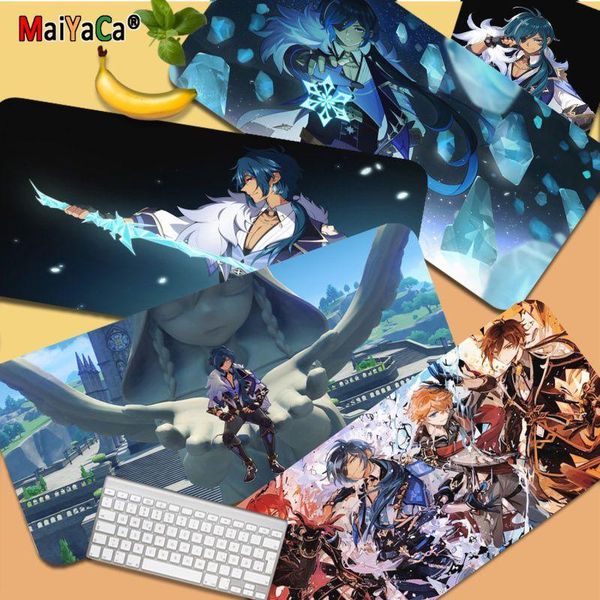 

mouse pads & wrist rests genshin impact kaeya alberch mousepad l xl xxl gamer pad size for large edge locking speed version game keyboard
