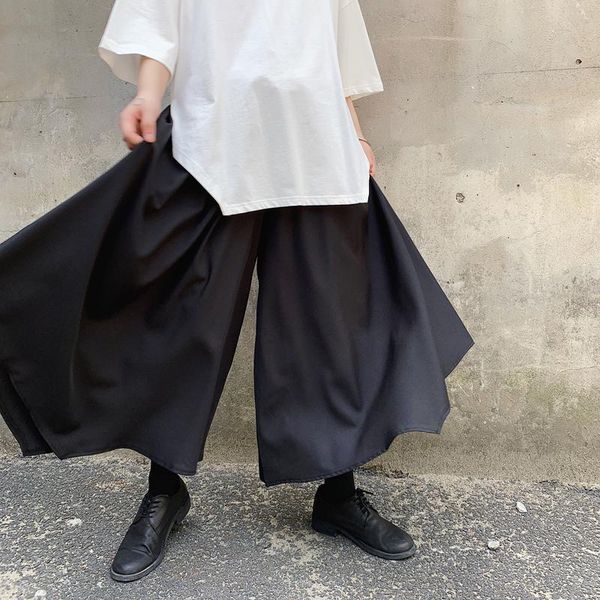 

men's pants mens black loose harem pant men wide leg japan streetwear hip hop punk casual male skirts trousers