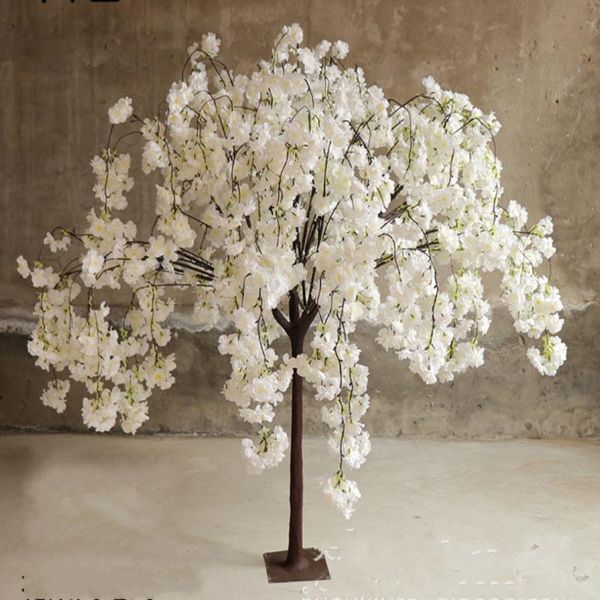

decorative flowers & wreaths 1.2m tall white cherry tree simulation fake peach wishing trees art ornaments and wedding centerpieces decorati