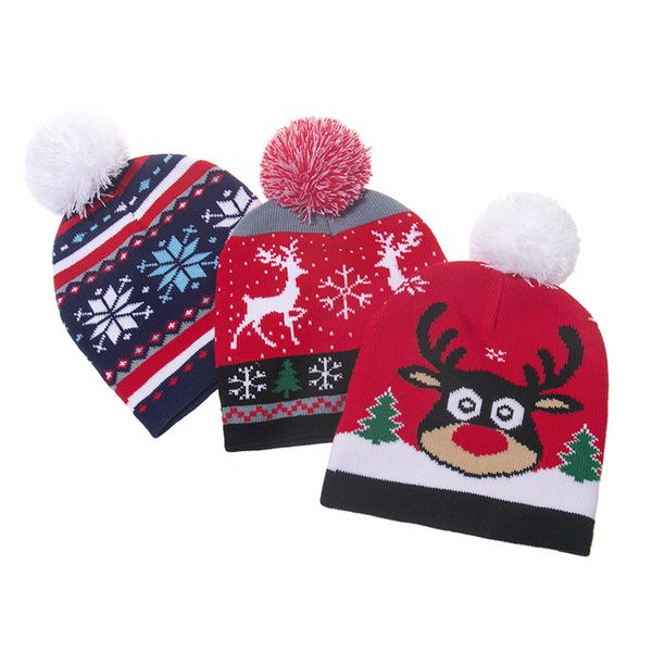 

hat cute knitted woolen cap childrens warm holiday party sleeve no. 1, Blue;gray