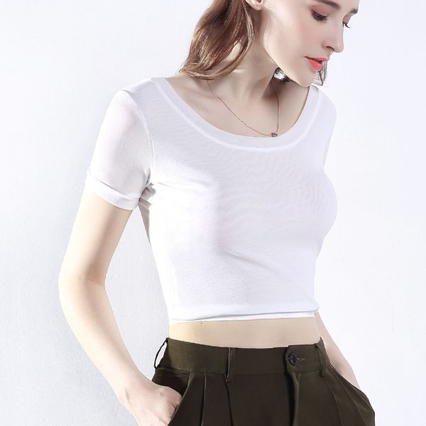 

tee classic summer leisure short sleeve breathable women's t-shirt, White