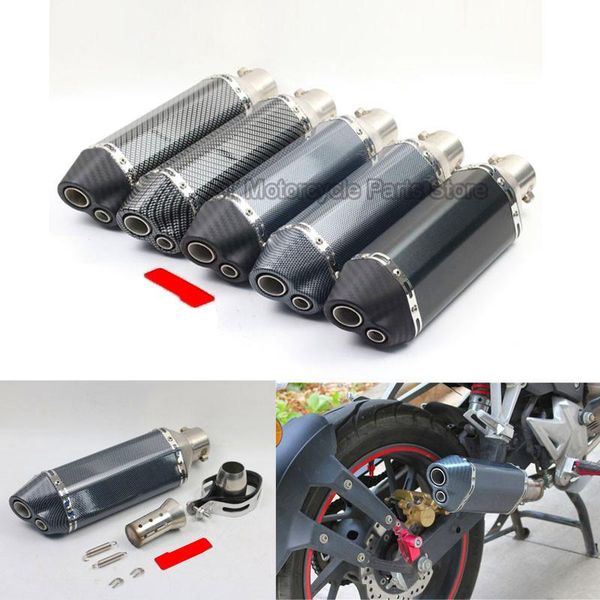 

motorcycle exhaust system 51mm universal muffler pipe with brand sticker for ak motorbike modified gy6 scooter
