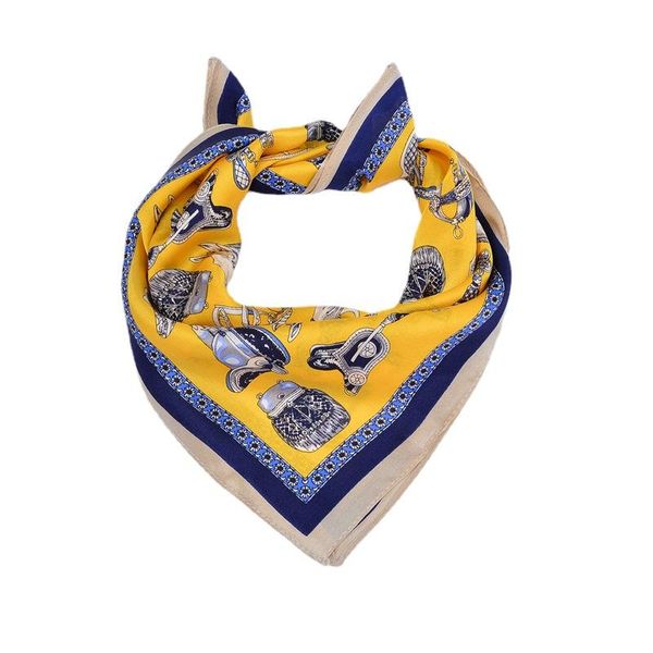 

scarves 53*53cm silk square stewardesses' professional decorate wrap print tie band bag towel fashion, Blue;gray