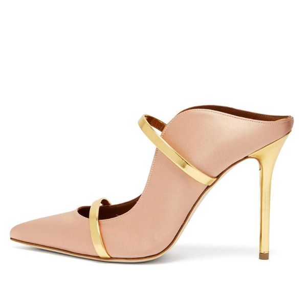 

dress shoes stunning2021 black naked gold thin high heel pointed large size muller single banquet fashion chengdu straight
