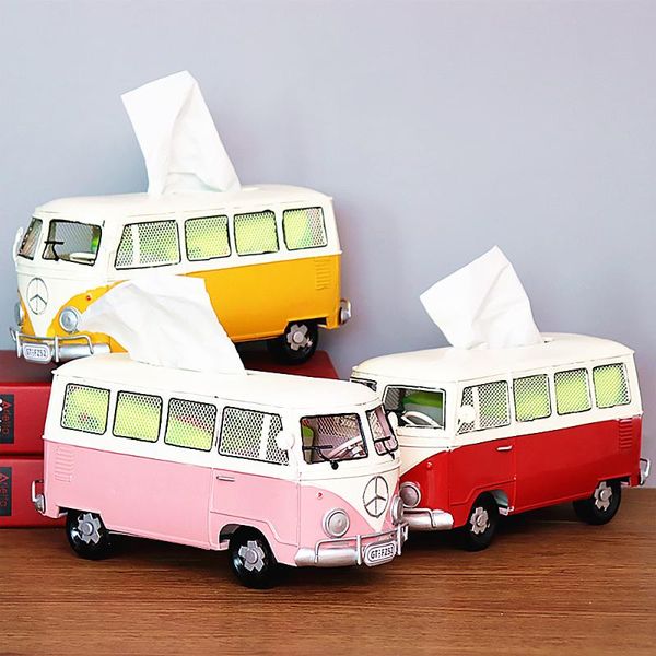 

tissue boxes & napkins retro box wrought iron creative industrial wind bus deskdecor paper ornaments for home living room