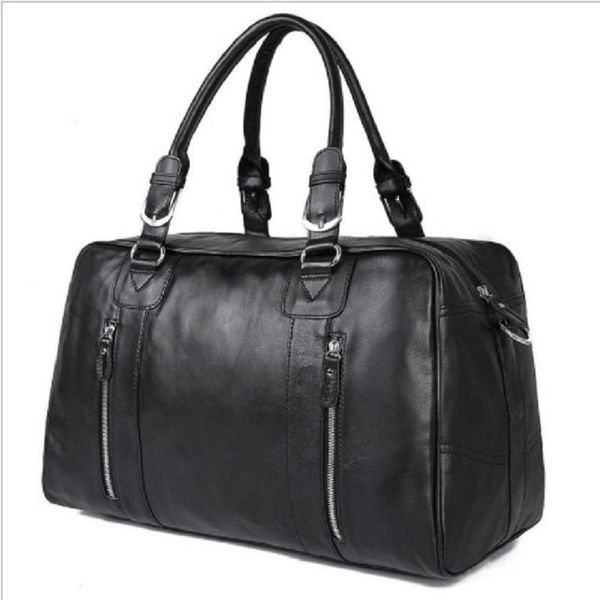 

duffel bags men travel duffle large capability black bag genuine leather 16" lapweekend 2021 man business brand designer handbag